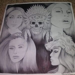 Hand drawn handkerchiefs